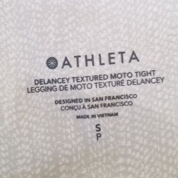 Athleta Delancey Moto Leggings Beige Textured Pockets Size Small - Picture 5 of 6